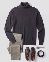 Slim Fit Turtleneck Sweater — Dark grey