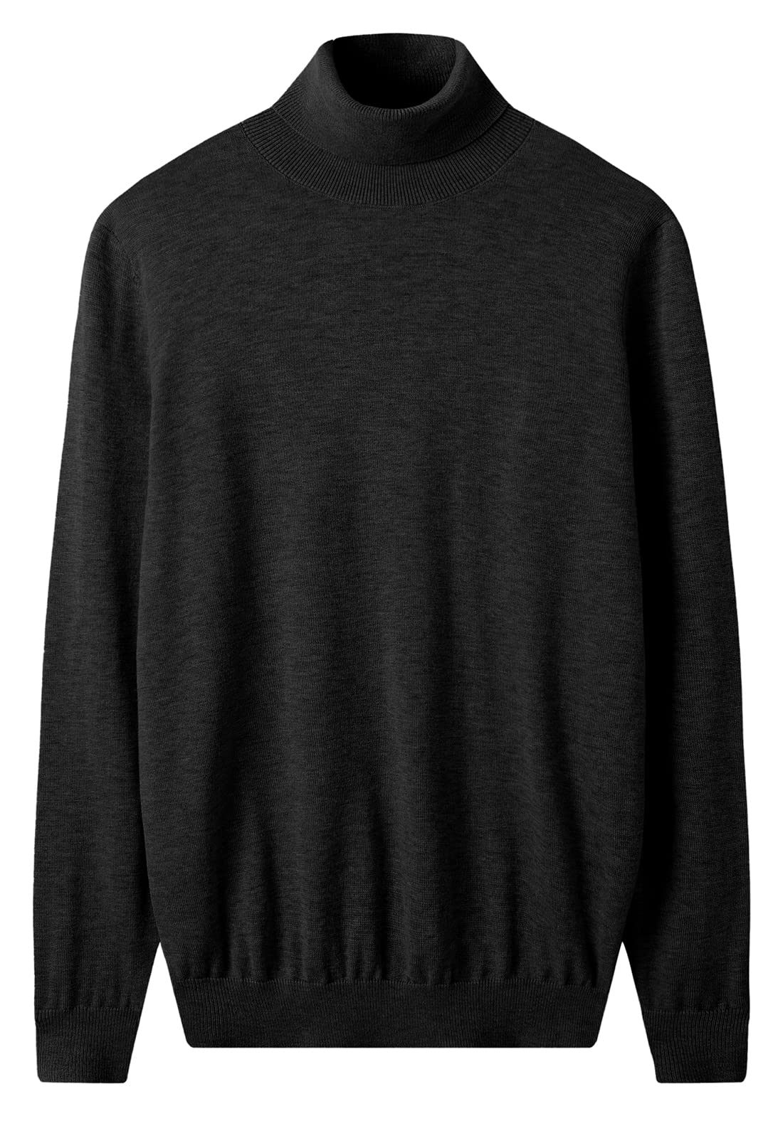 Heavy Gauge Turtleneck Wool Sweater — Black