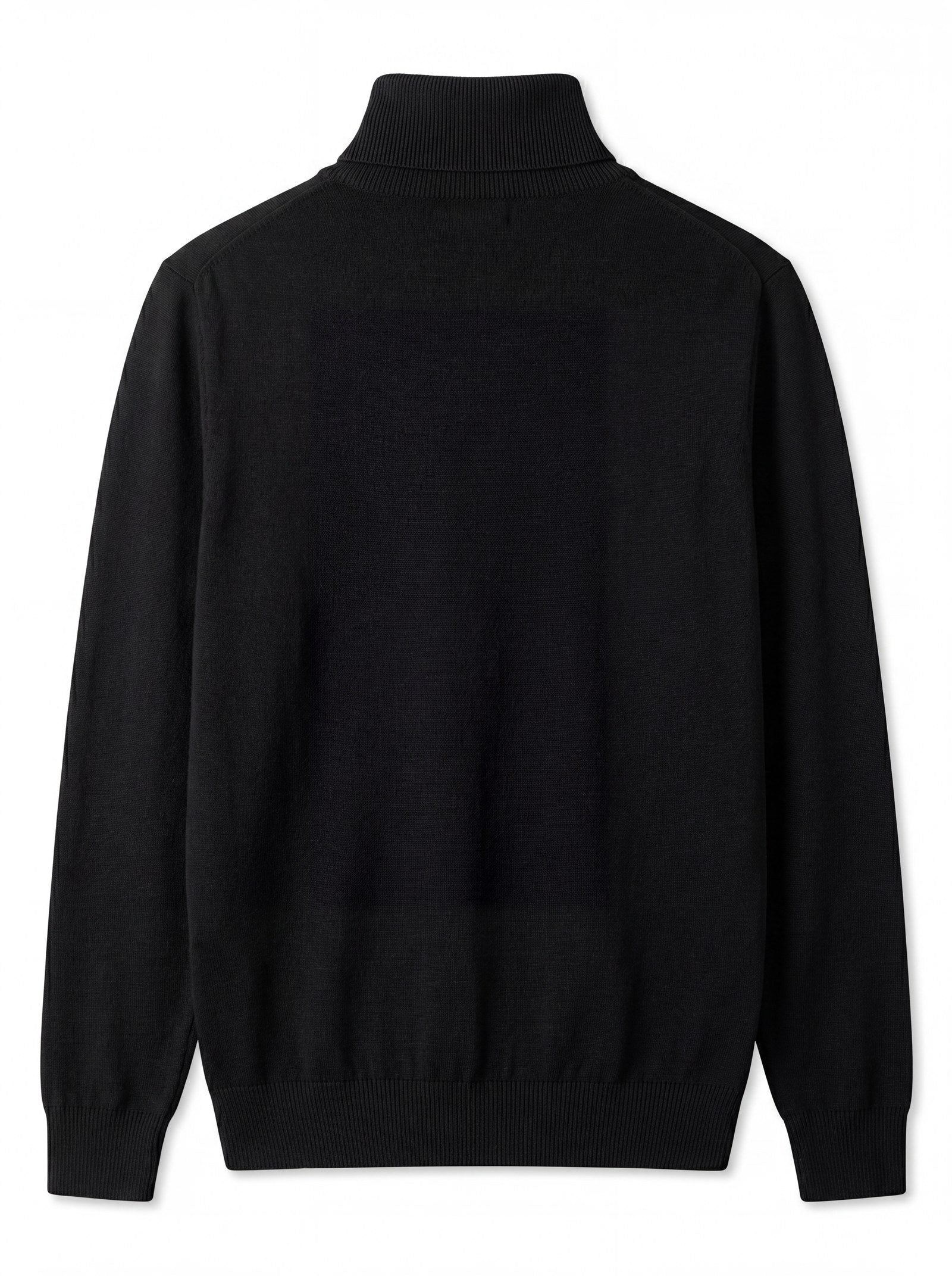 Heavy Gauge Turtleneck Wool Sweater — Black