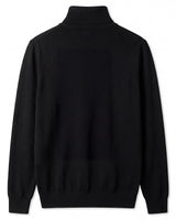 Heavy Gauge Turtleneck Wool Sweater — Black