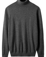Heavy Gauge Turtleneck Wool Sweater — Dark Grey