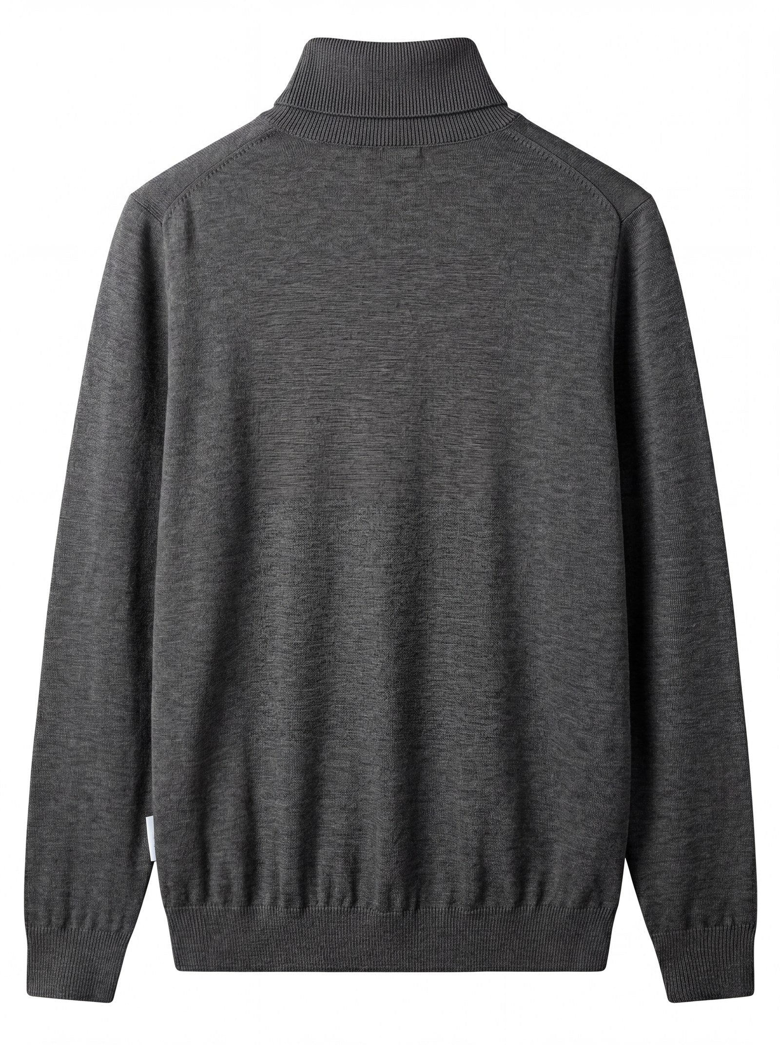 Heavy Gauge Turtleneck Wool Sweater — Dark Grey