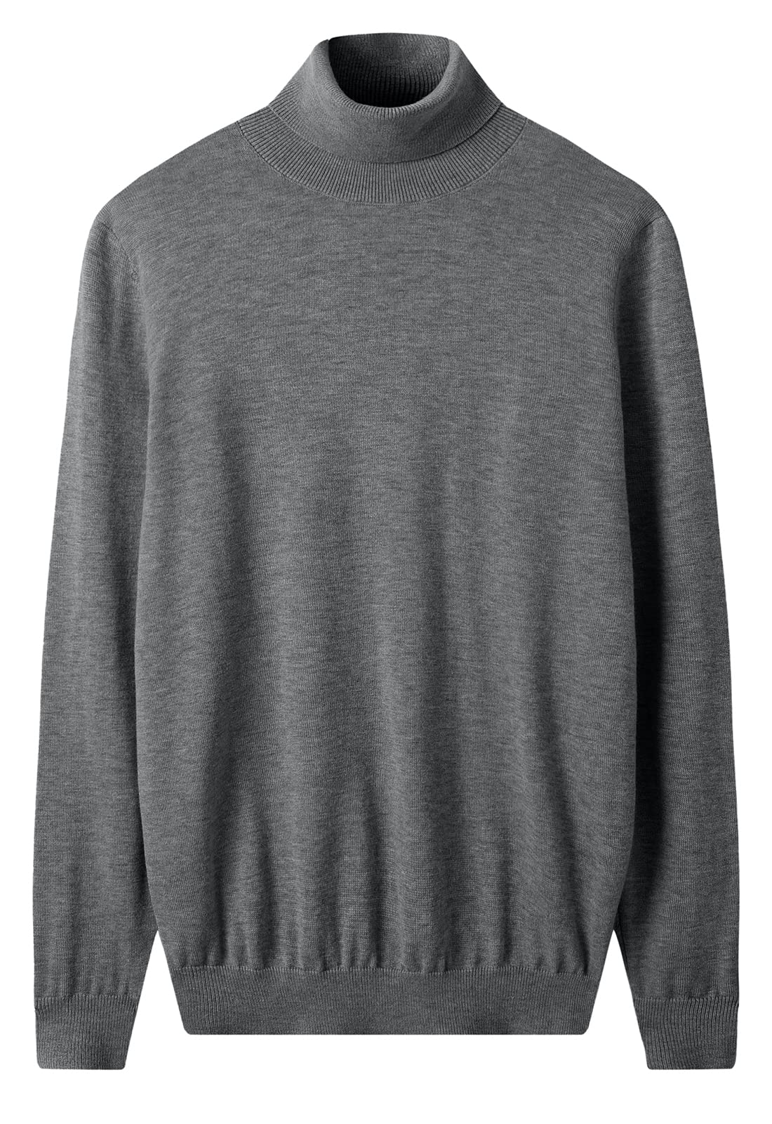 Heavy Gauge Turtleneck Wool Sweater — Grey