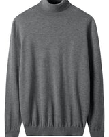 Heavy Gauge Turtleneck Wool Sweater — Grey