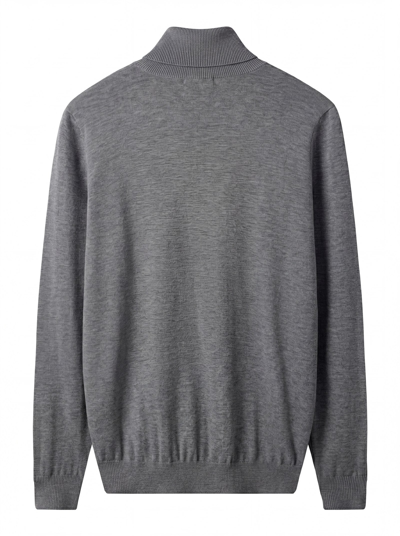 Heavy Gauge Turtleneck Wool Sweater — Grey