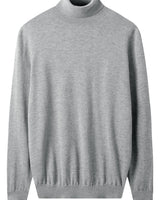 Heavy Gauge Turtleneck Wool Sweater — Light Grey
