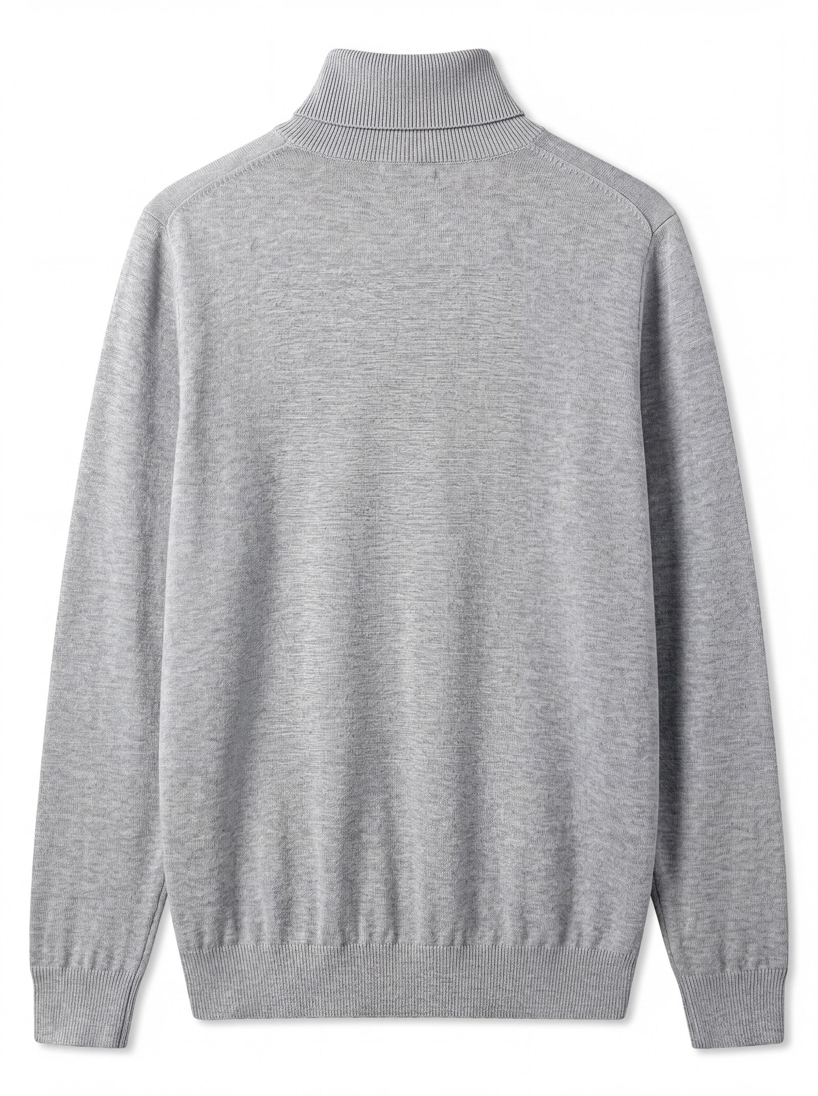 Heavy Gauge Turtleneck Wool Sweater — Light Grey