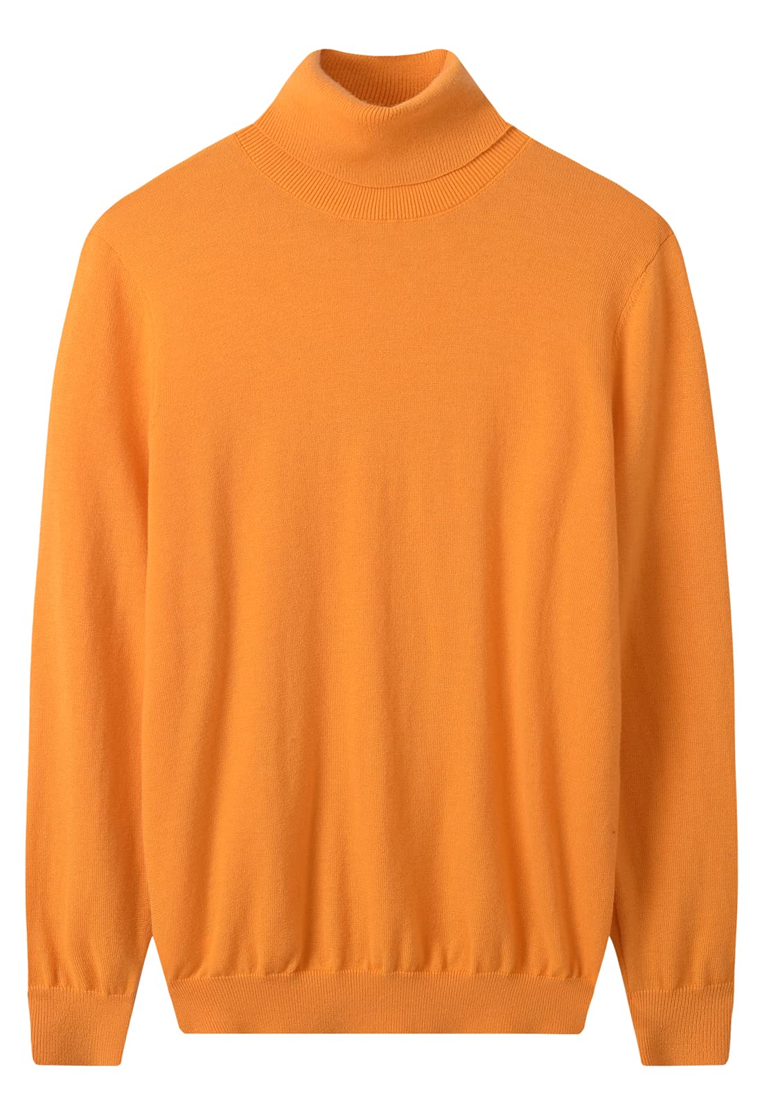 Heavy Gauge Turtleneck Wool Sweater — Orange