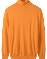 Heavy Gauge Turtleneck Wool Sweater — Orange