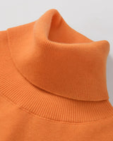 Heavy Gauge Turtleneck Wool Sweater — Orange