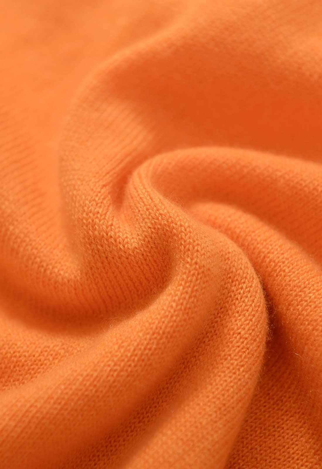 Heavy Gauge Turtleneck Wool Sweater — Orange