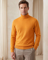 Heavy Gauge Turtleneck Wool Sweater — Orange