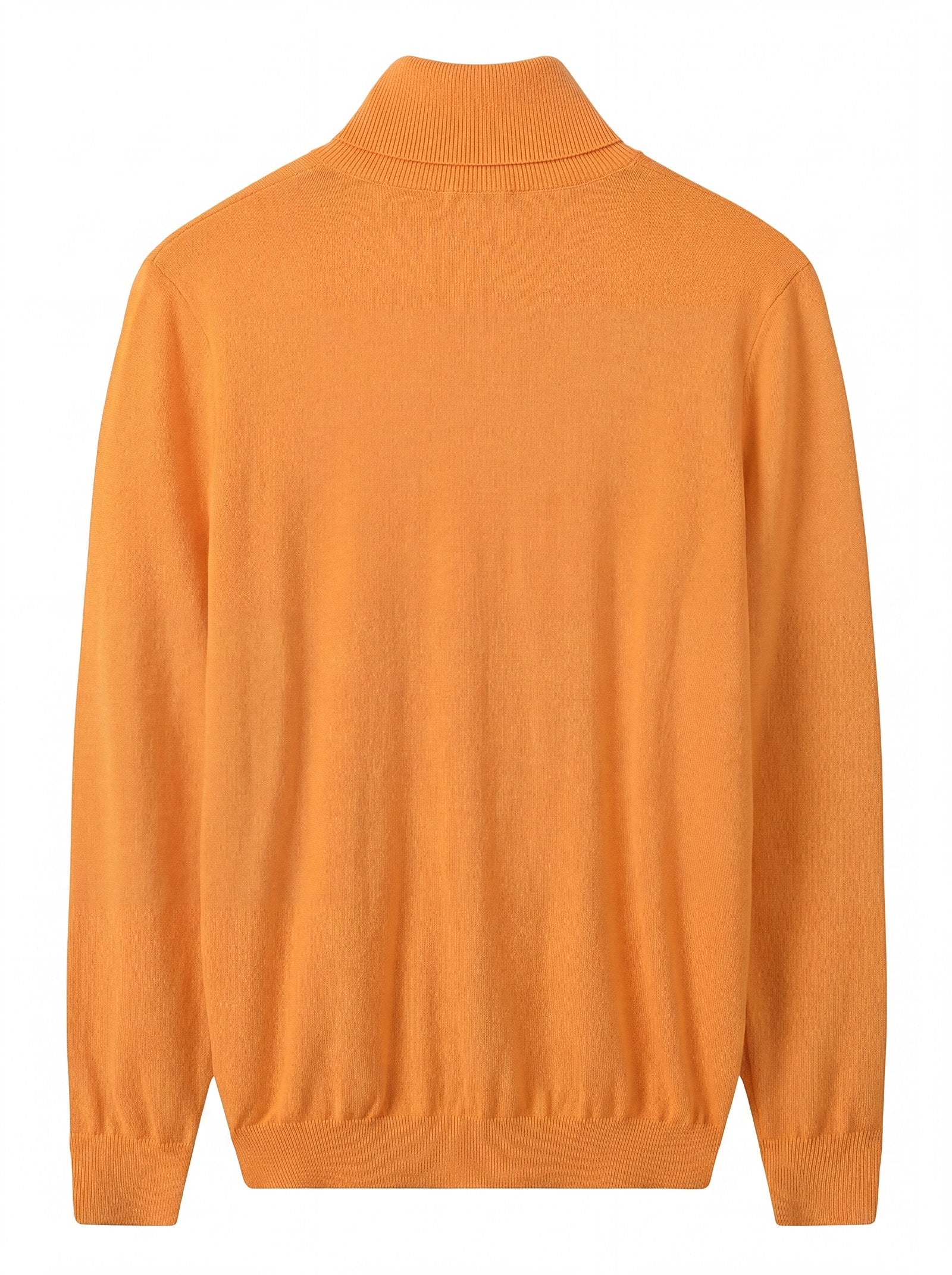 Heavy Gauge Turtleneck Wool Sweater — Orange