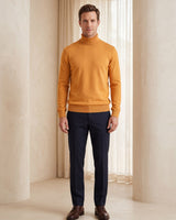 Heavy Gauge Turtleneck Wool Sweater — Orange