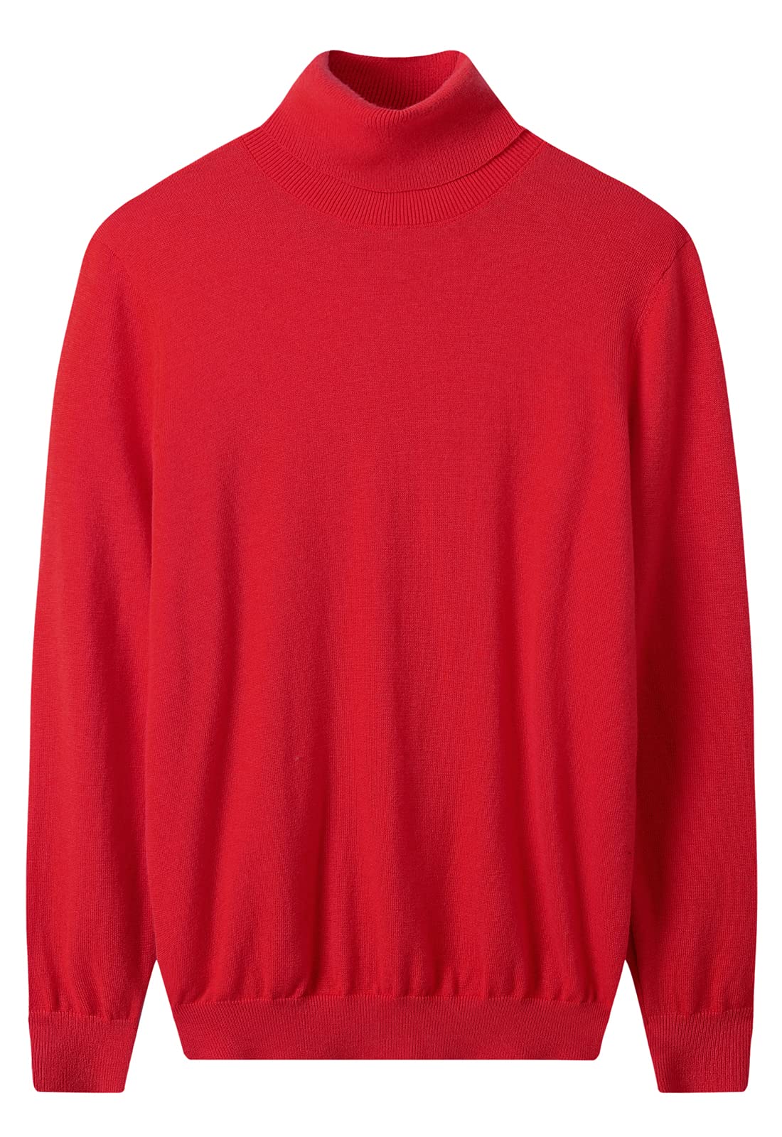 Heavy Gauge Turtleneck Wool Sweater — Red