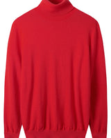 Heavy Gauge Turtleneck Wool Sweater — Red