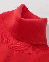 Heavy Gauge Turtleneck Wool Sweater — Red