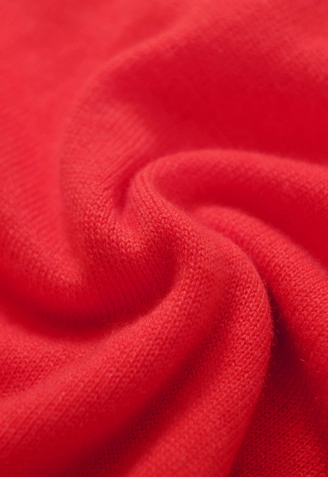 Heavy Gauge Turtleneck Wool Sweater — Red