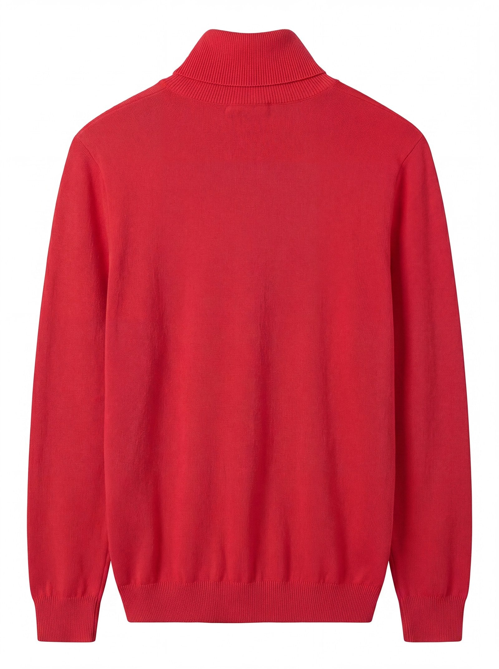 Heavy Gauge Turtleneck Wool Sweater — Red