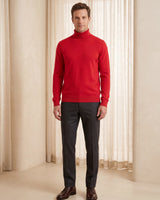 Heavy Gauge Turtleneck Wool Sweater — Red