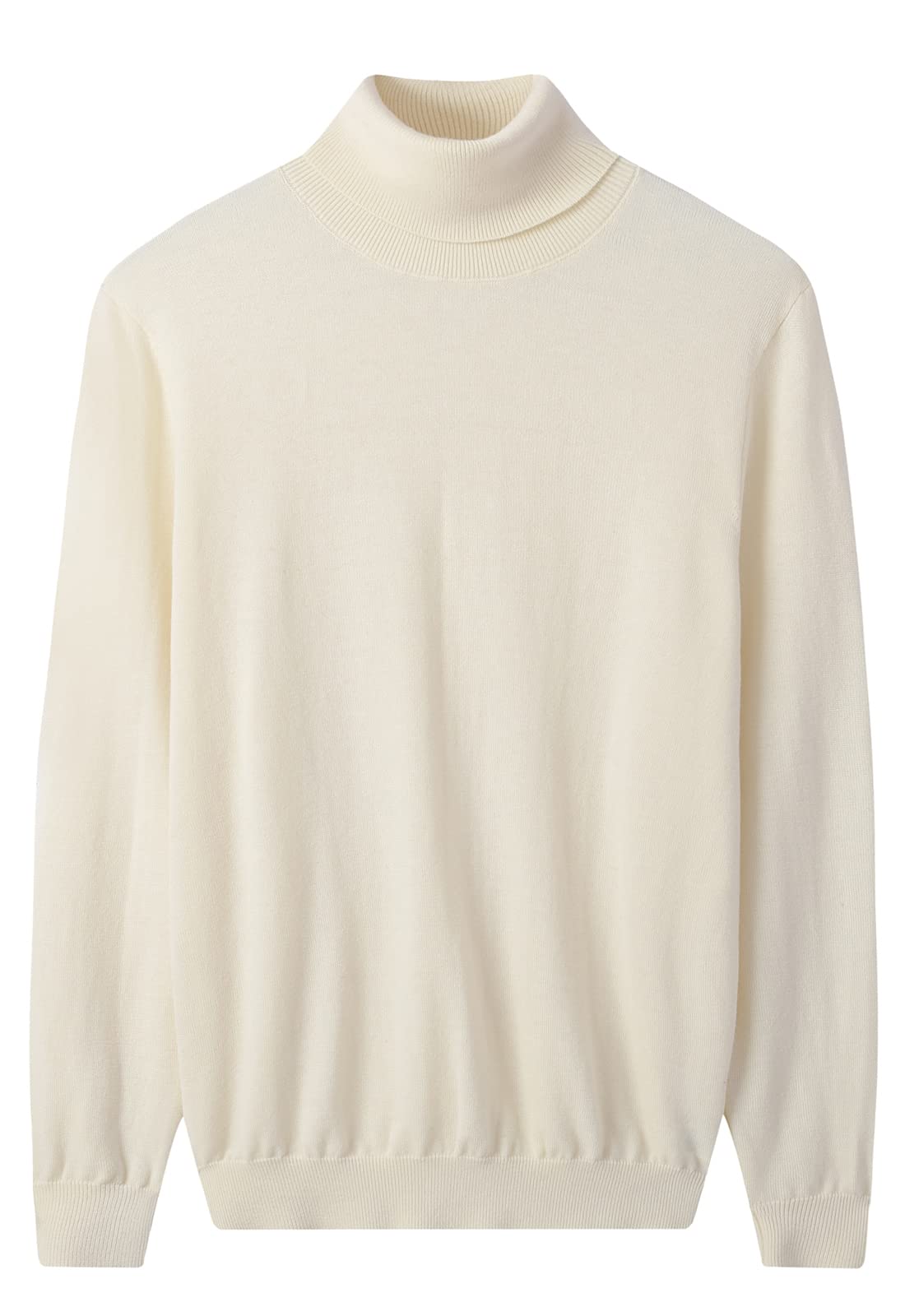 Heavy Gauge Turtleneck Wool Sweater — White