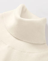 Heavy Gauge Turtleneck Wool Sweater — White