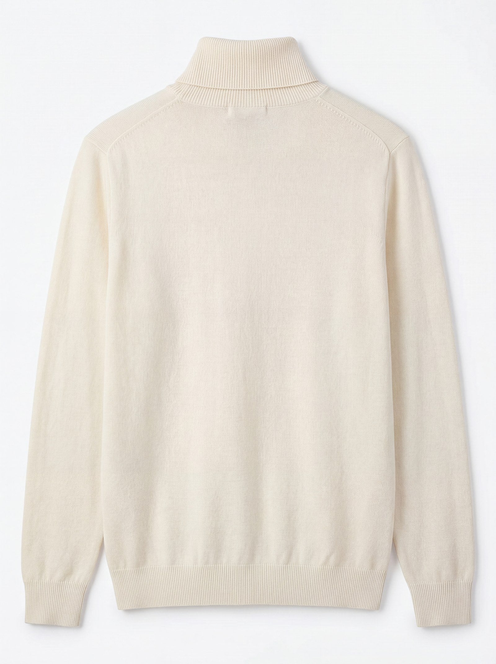 Heavy Gauge Turtleneck Wool Sweater — White