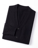 Oversized Button Wool Cardigan — Black
