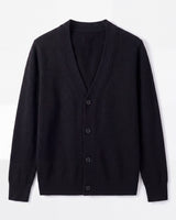 Oversized Button Wool Cardigan — Black