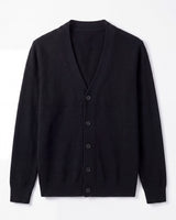 Oversized Button Wool Cardigan — Black