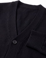 Oversized Button Wool Cardigan — Black