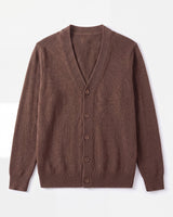 Oversized Button Wool Cardigan — Brown