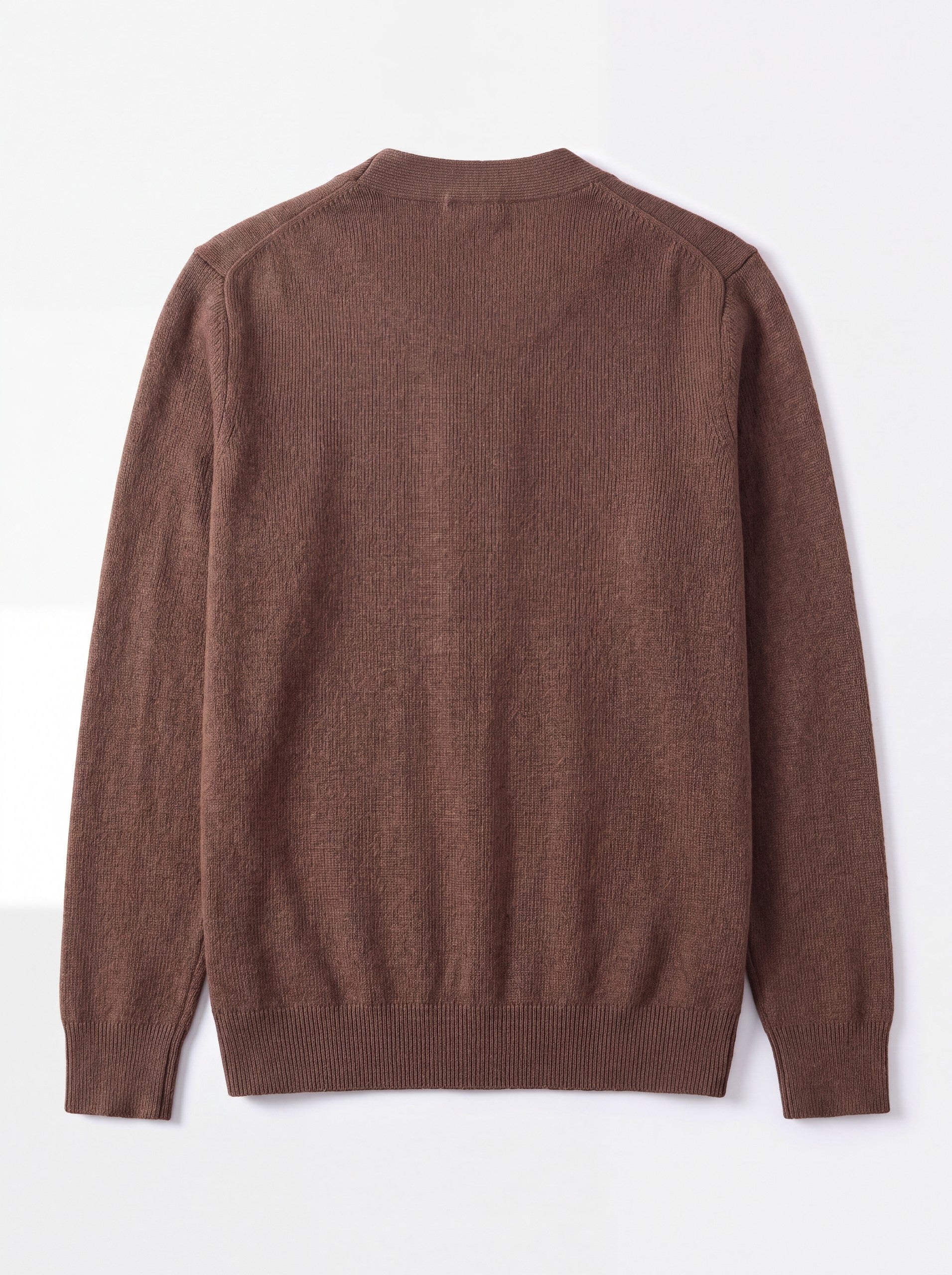 Oversized Button Wool Cardigan — Brown