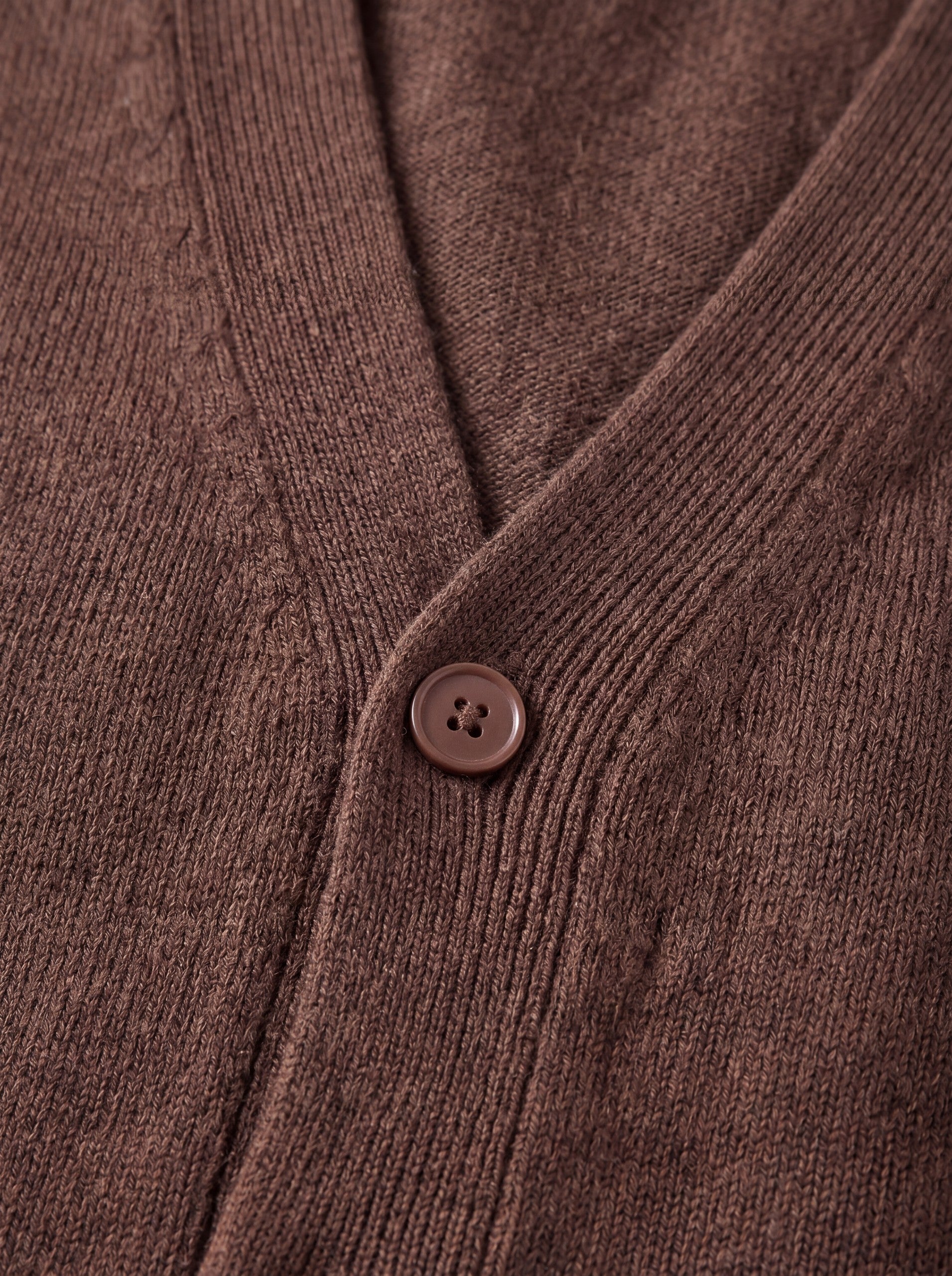 Oversized Button Wool Cardigan — Brown