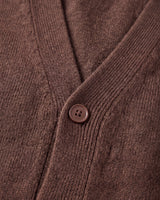 Oversized Button Wool Cardigan — Brown