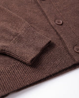 Oversized Button Wool Cardigan — Brown