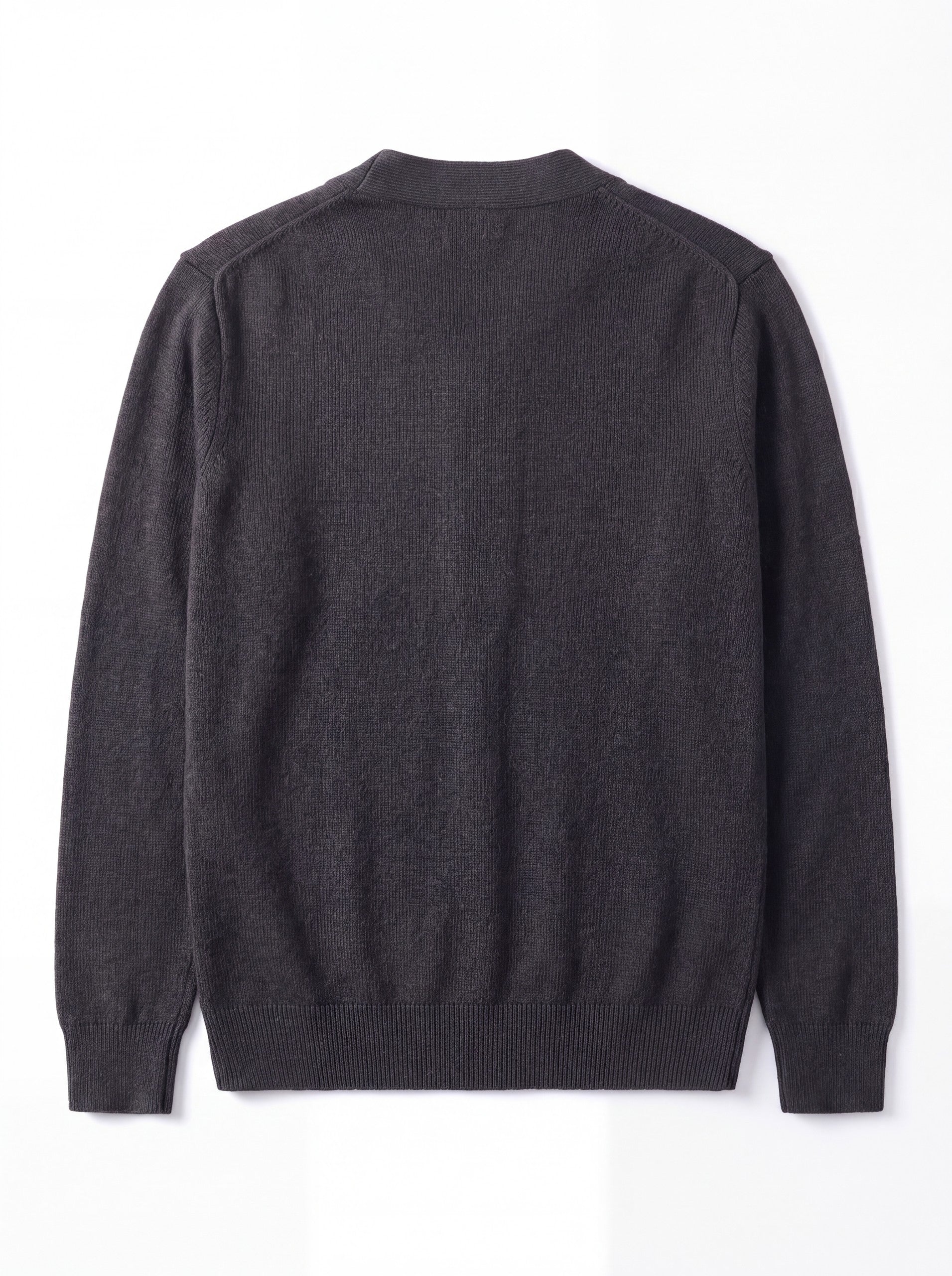 Oversized Button Wool Cardigan — Dark grey