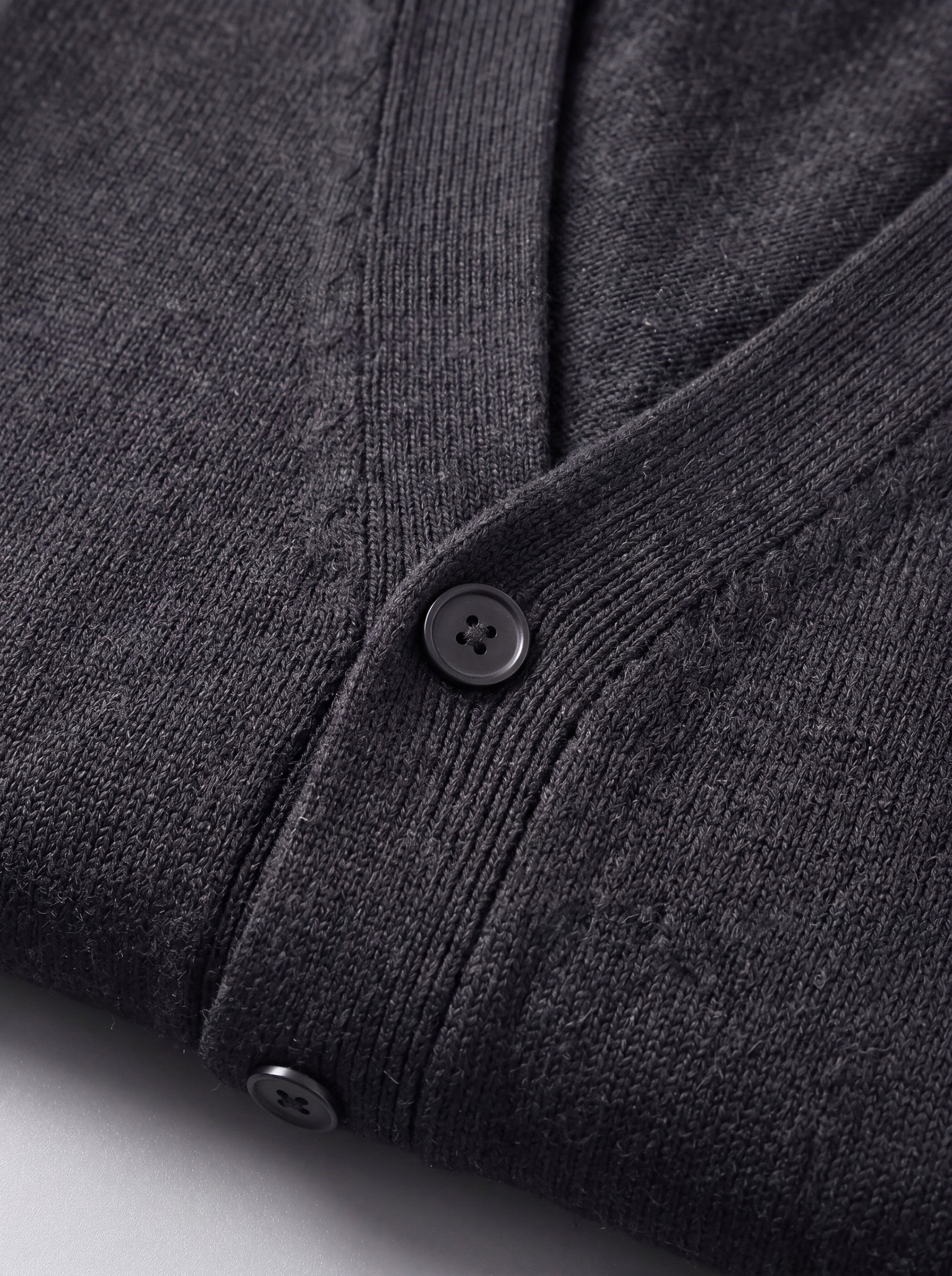 Oversized Button Wool Cardigan — Dark grey