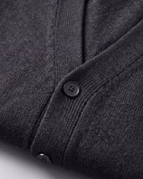 Oversized Button Wool Cardigan — Dark grey