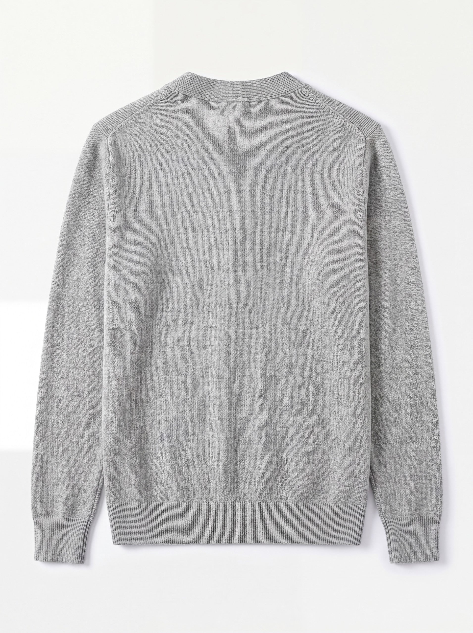 Oversized Button Wool Cardigan — Light grey