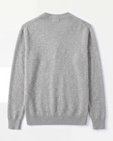 Oversized Button Wool Cardigan — Light grey