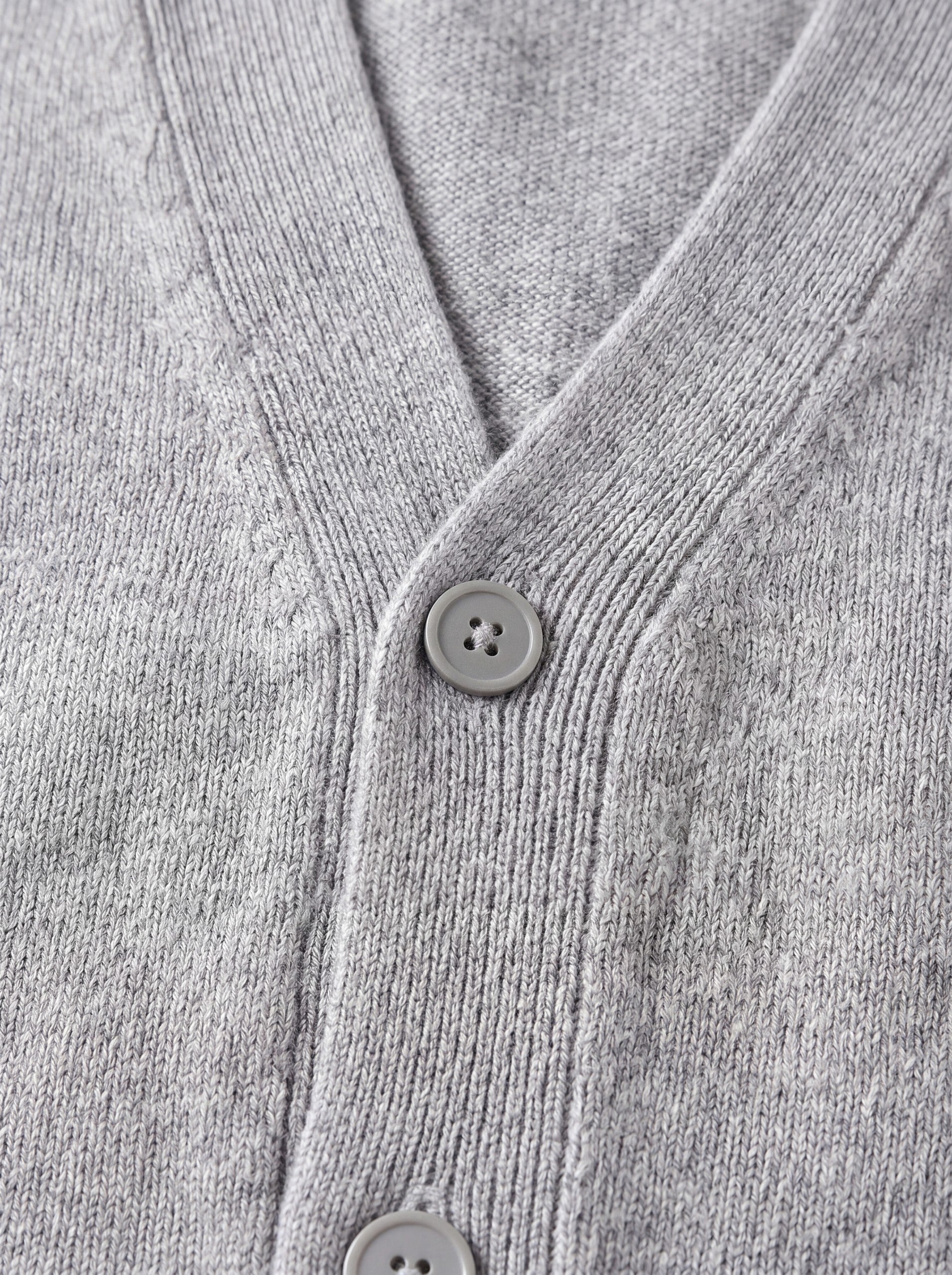 Oversized Button Wool Cardigan — Light grey