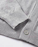 Oversized Button Wool Cardigan — Light grey