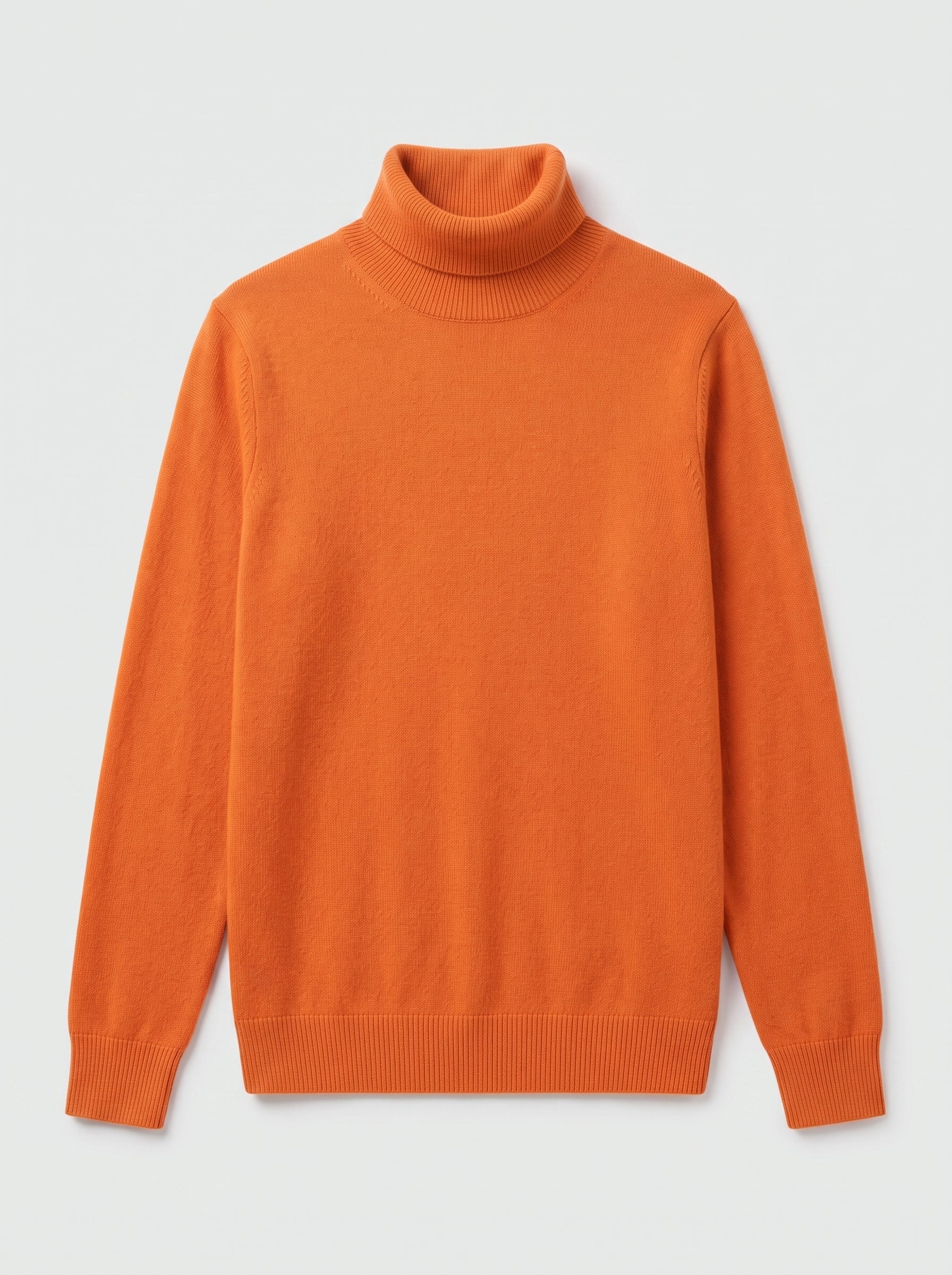 Charcoal Turtleneck Cashmere Sweater — Orange