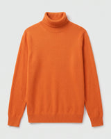 Charcoal Turtleneck Cashmere Sweater — Orange