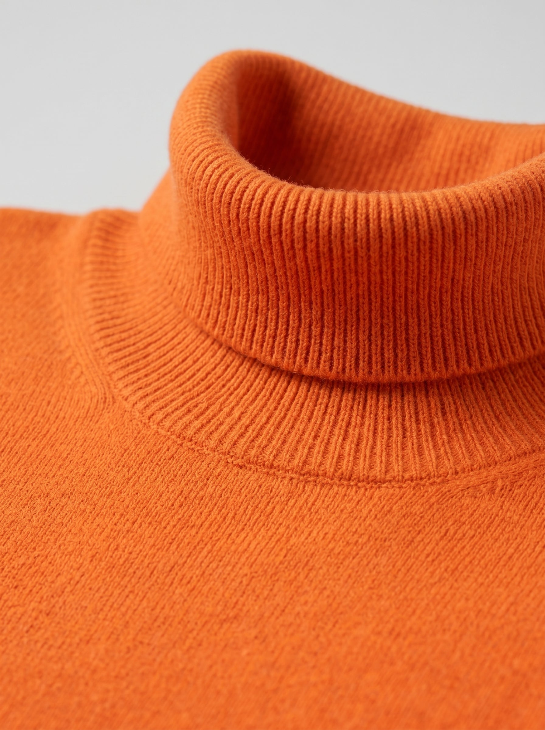 Charcoal Turtleneck Cashmere Sweater — Orange