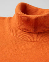 Charcoal Turtleneck Cashmere Sweater — Orange