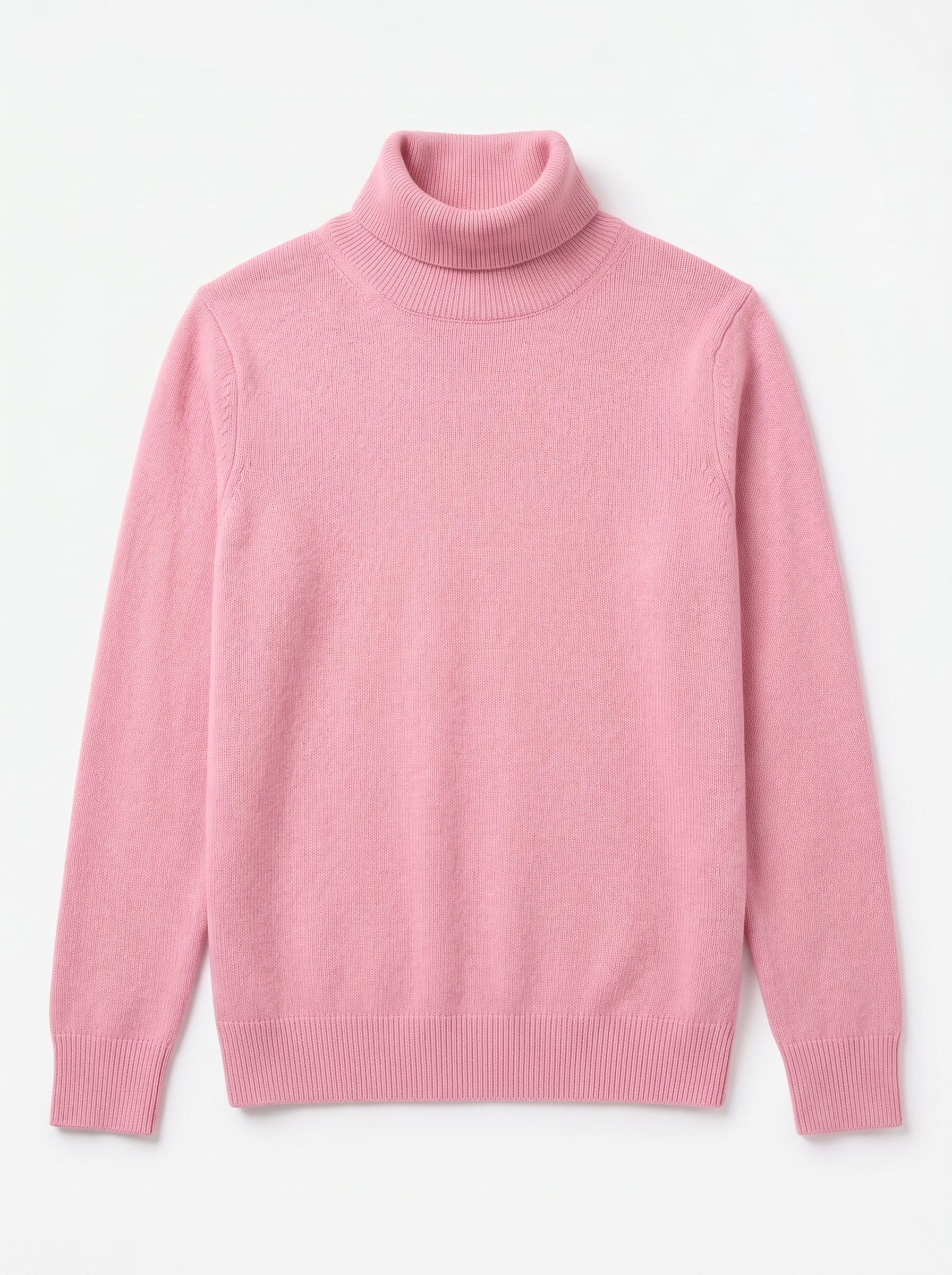 Charcoal Turtleneck Cashmere Sweater — Pink