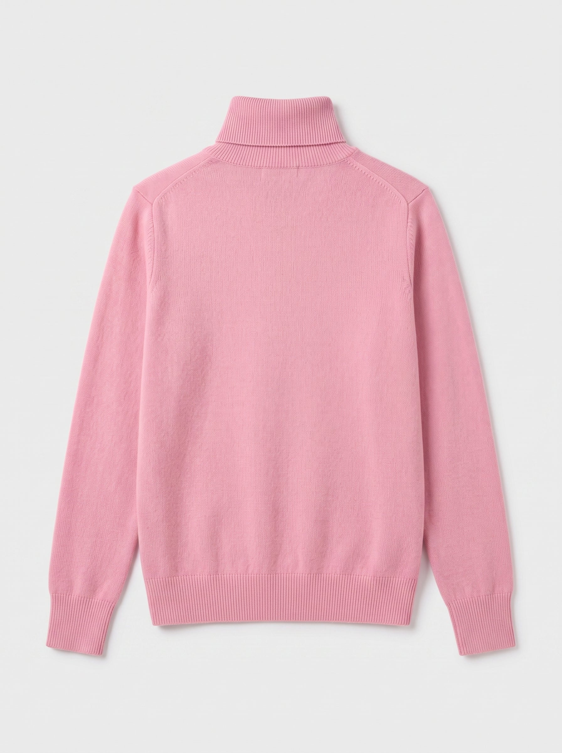 Charcoal Turtleneck Cashmere Sweater — Pink