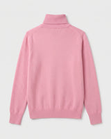 Charcoal Turtleneck Cashmere Sweater — Pink